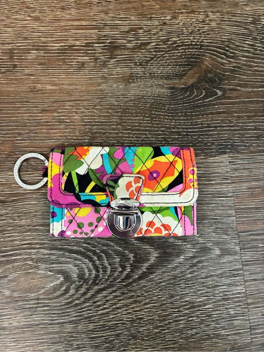 Colorful Quilted Key Chain Wallet